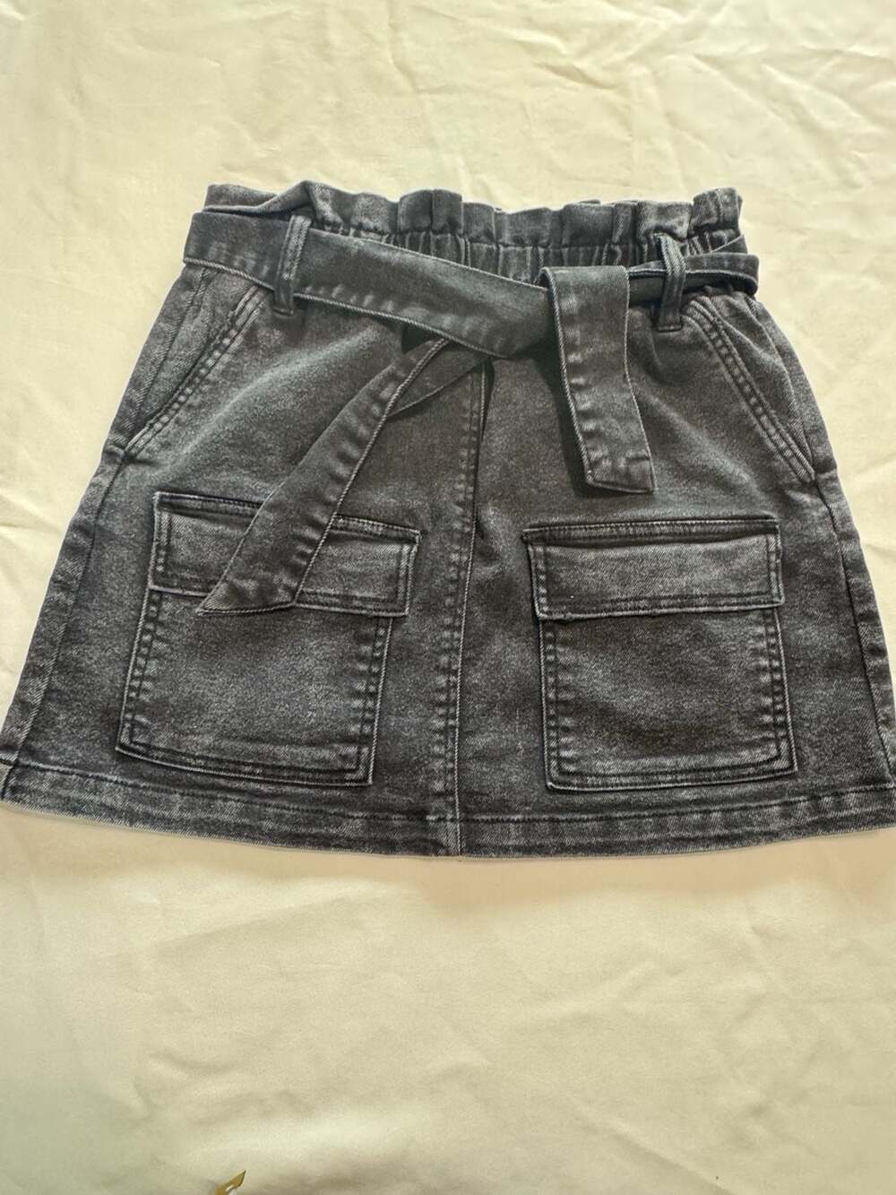 Indie Sleaze Cargo Denim Mini Skirt Y2K Streetwear Grunge Dark Wash